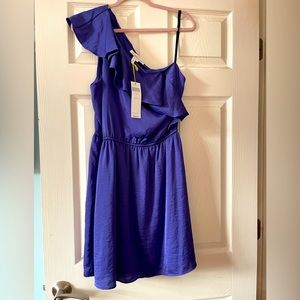 NWT BCBGeneration L Purple One Shoulder Dress